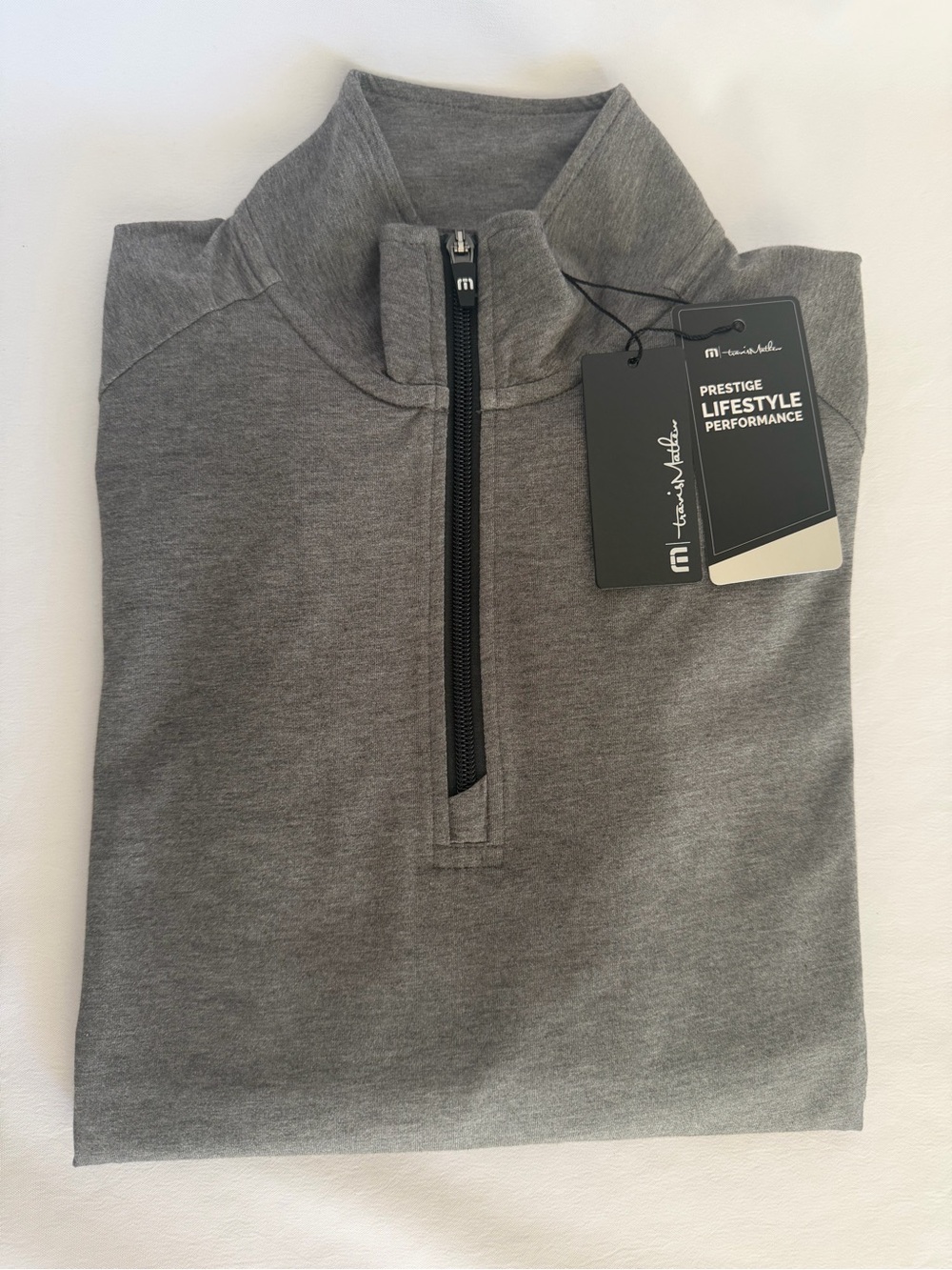 NWT Travis Mathew Women’s Gray Quarter-Zip Performance Long Sleeve